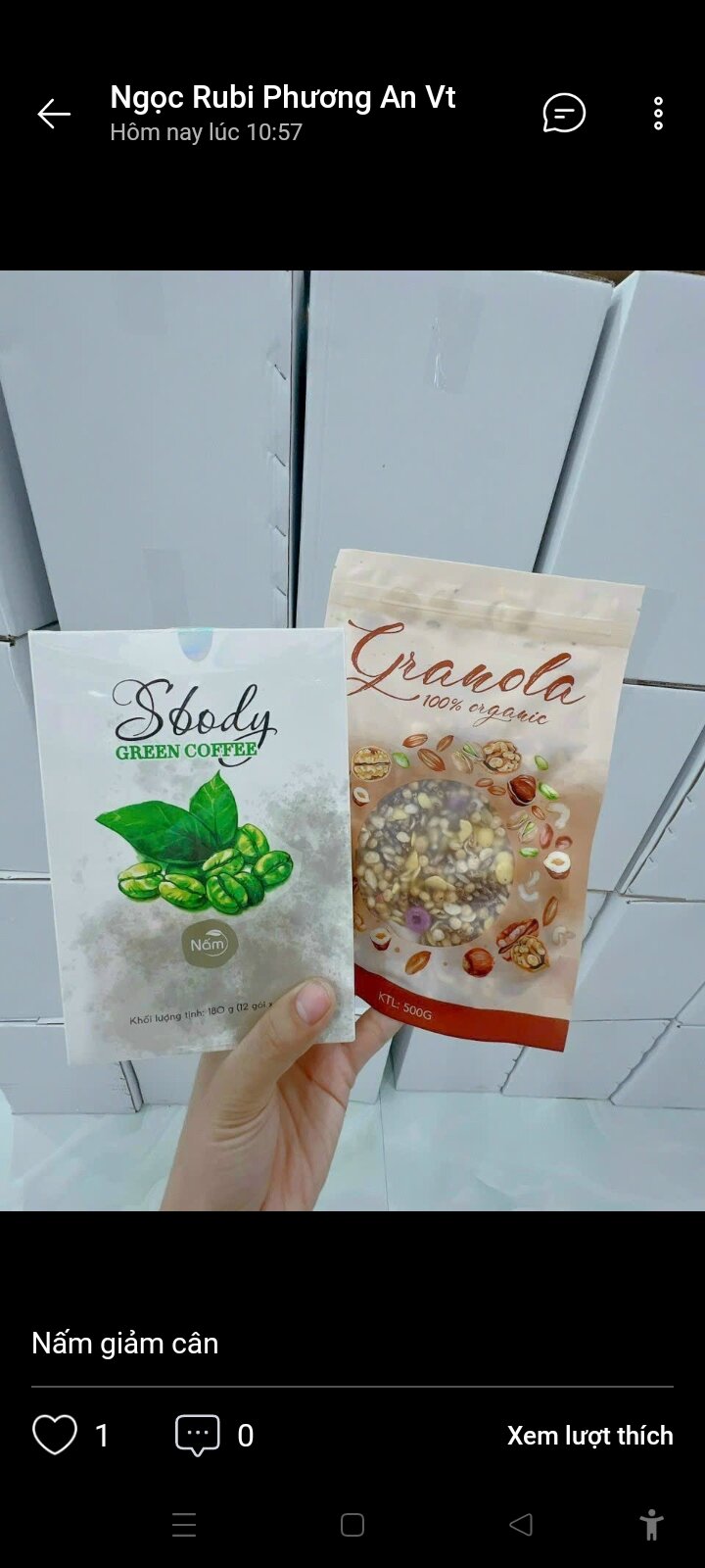 Nấm giảm cân sbody Green coffee dạng bột pha