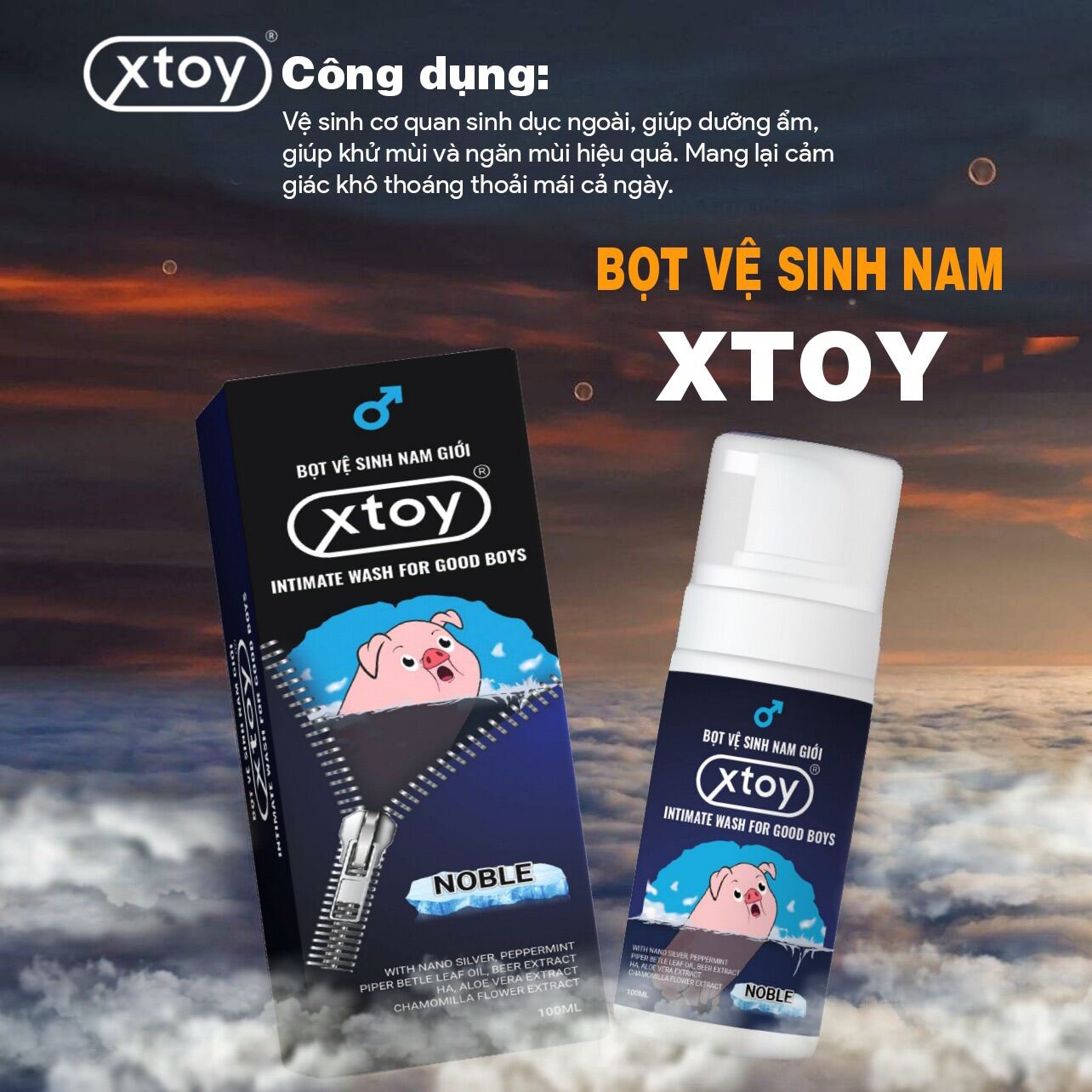 HOÀN TIỀN 15 Bọt vệ sinh nam giới XTOY Dung dịch tạo bọt 100ml