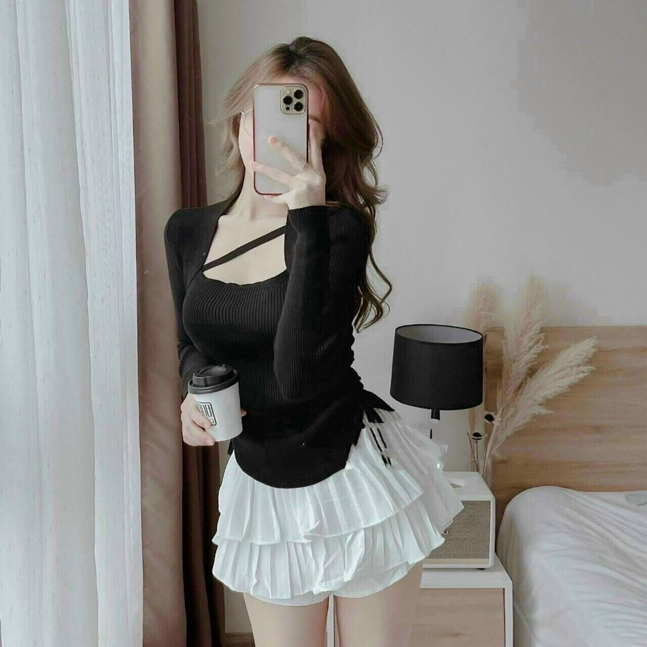 áo thun nữ body đan dây ngực sexy
