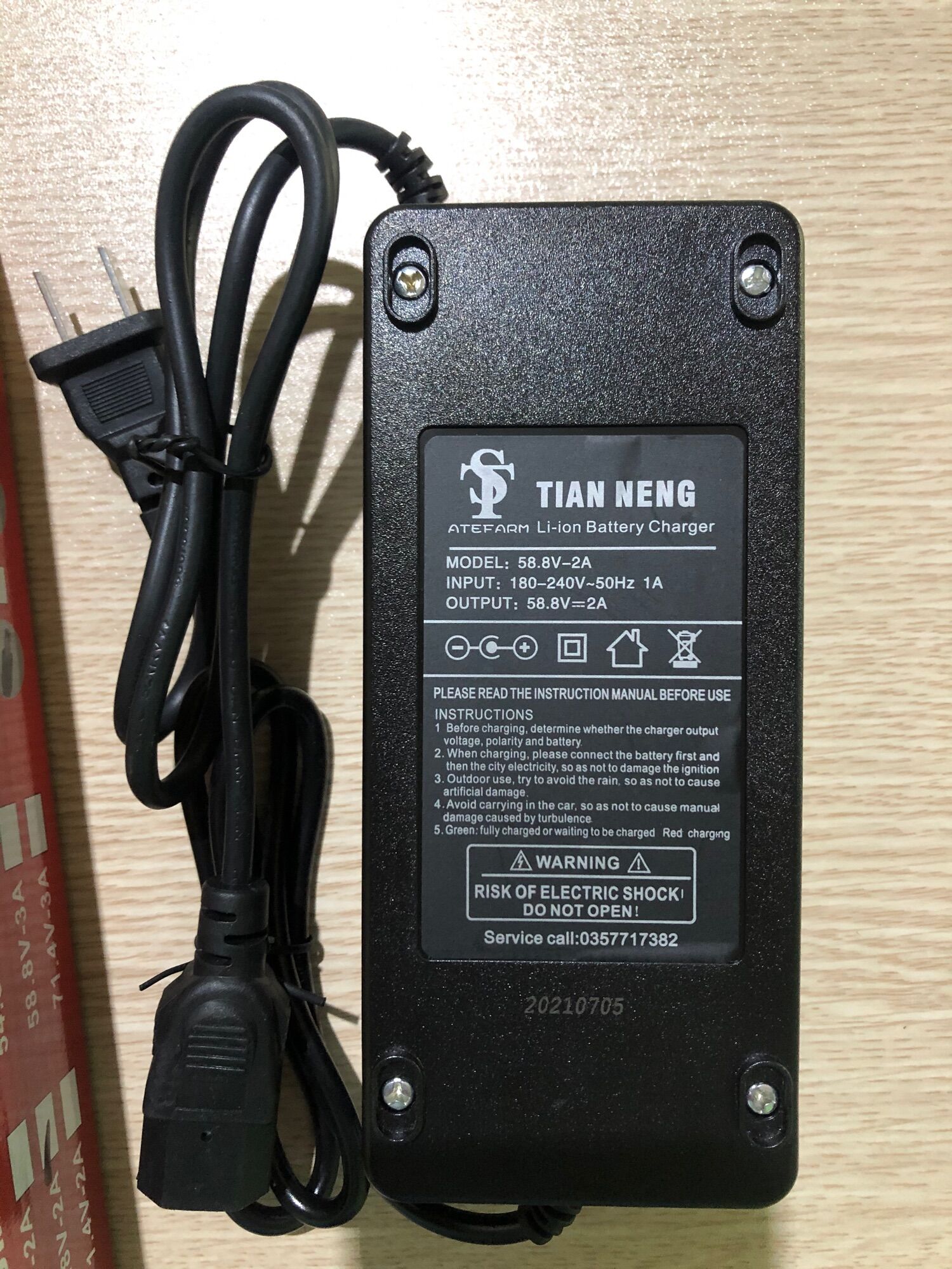 Sạc pin lithium 48v2A, 60v2A