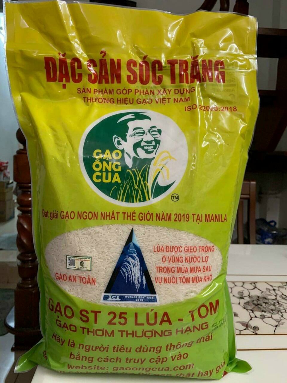 5kg gạo ông cua lúa tôm hàng chính hãng Hồ Quang Cua check mã QR date mới