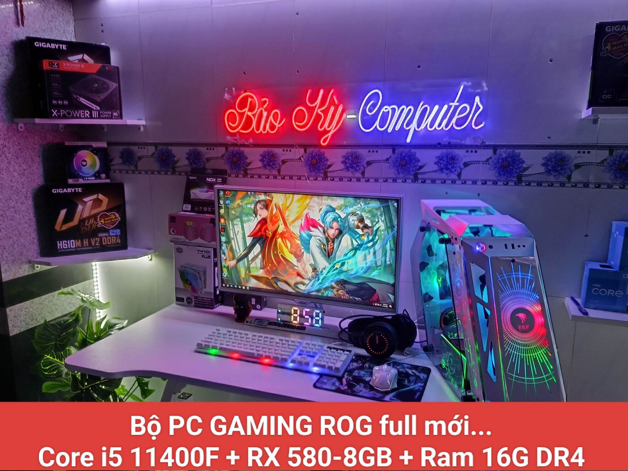 Bộ PC GAMING ROG Core i5 11400F + RX 580-8GB + Ram 16G DR4... Hàng mới Bảo hành 12 Tháng Giá 15,300,000 Đồng*Miễn phí vận chuyển