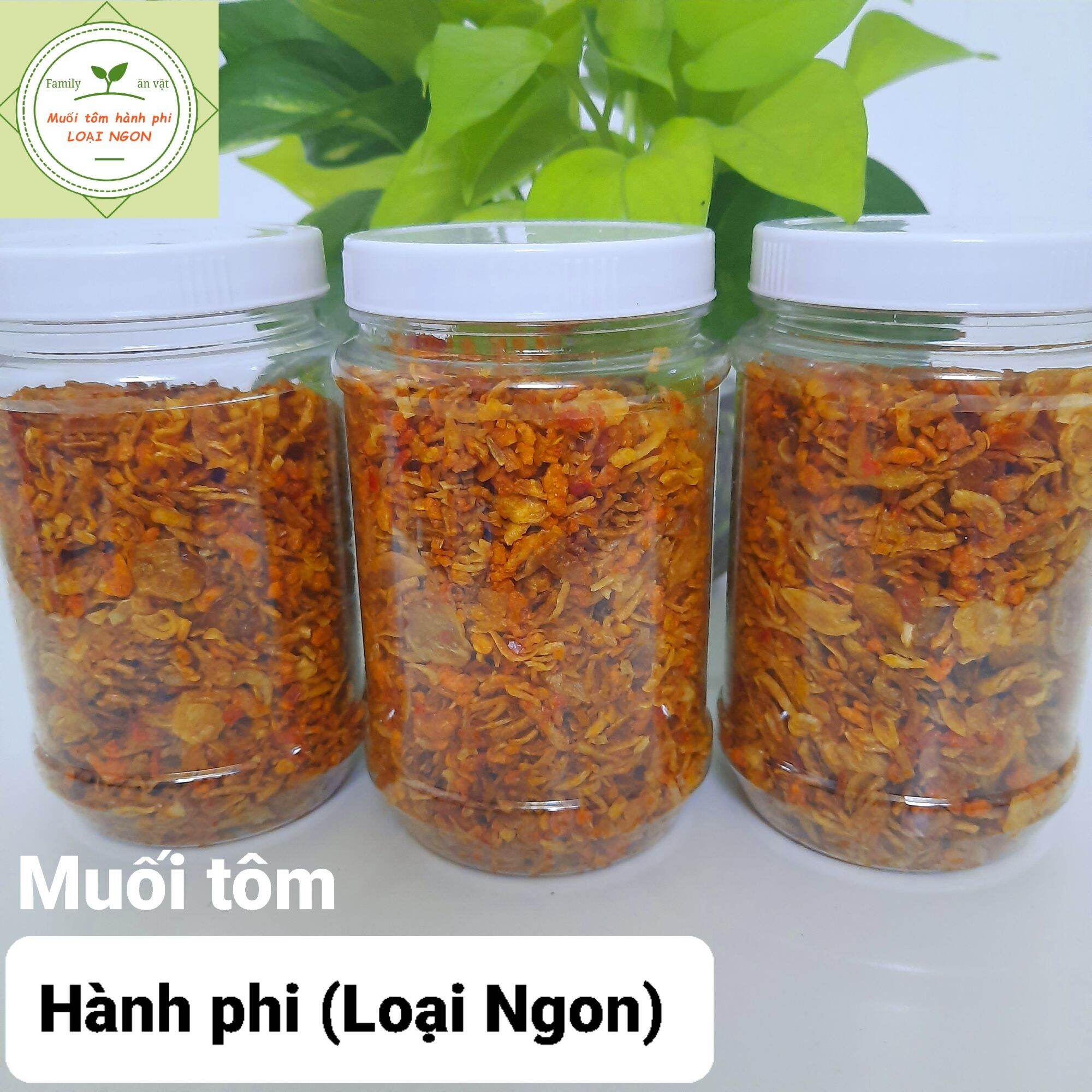 Muối tôm hành phi - loại ngon không bột - hũ 200gr