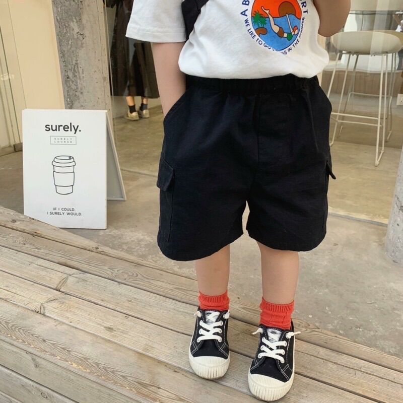 Quần short kaki túi hộp bé trai