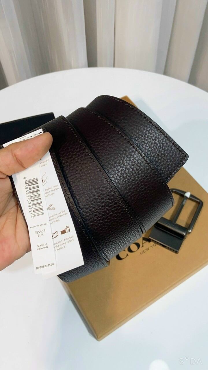 SET Thắt lưng + VÍ  C0ACH MEN BELT da thật cực kỳ mềm mại