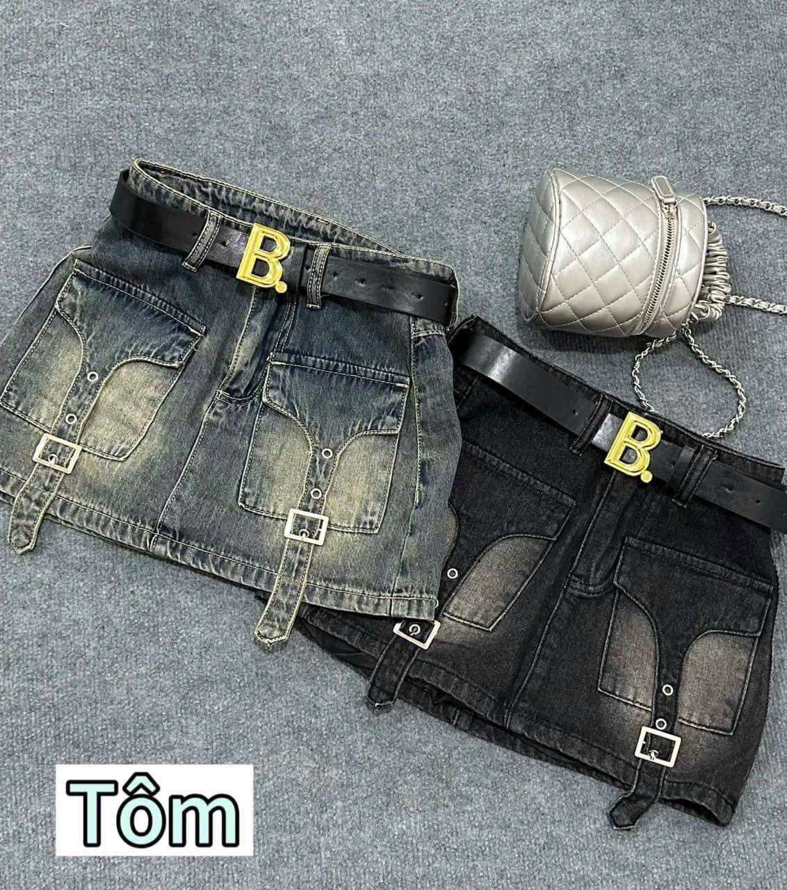 CHÂN VÁY JEAN TÚI KIỂU - HÀNG VNXK