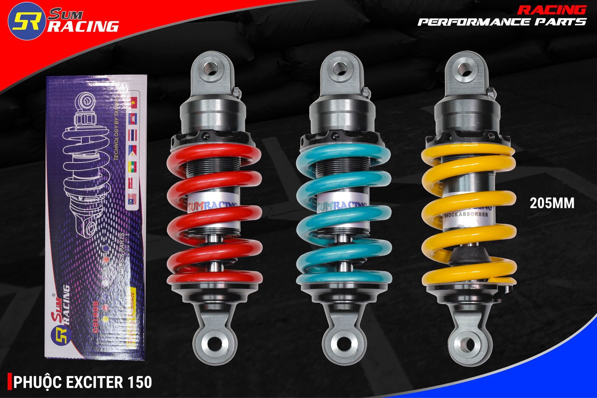 Phuộc rcb gắn xe ex135 ex150 winner sonic