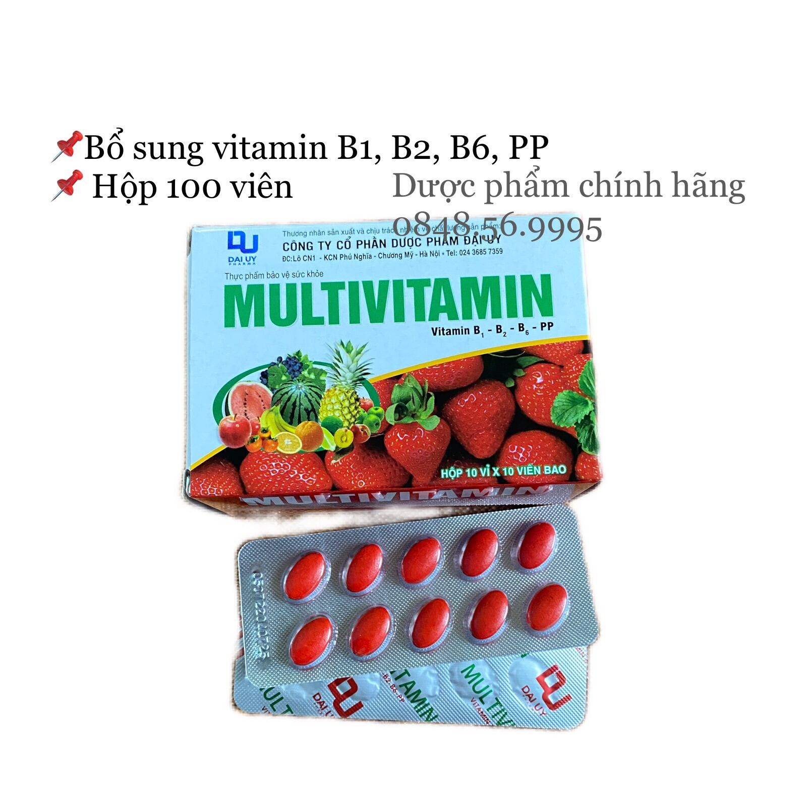 MULTI VITAMIN hộp 100 viên- Bổ sung Vitamin B1 - B2 - B6 - PP cho cơ thể