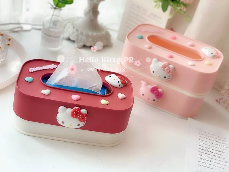 HỘP ĐỰNG KHĂN GIẤY HELLO KITTY - DORAEMON