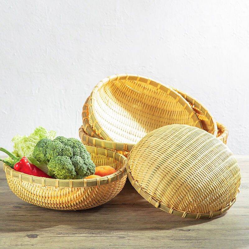 combo rổ tre, kệ rổ tre mây tre đan