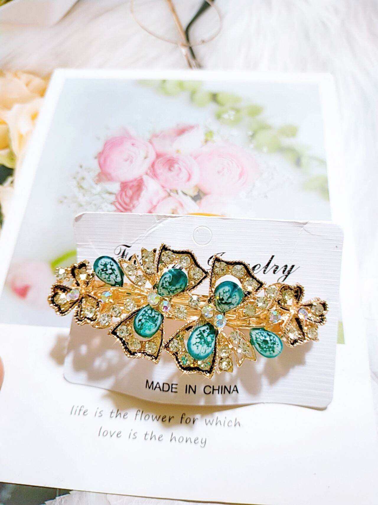 kẹp tóc phía sau đính đá lấp lánh - Kẹp tóc trung niên K01