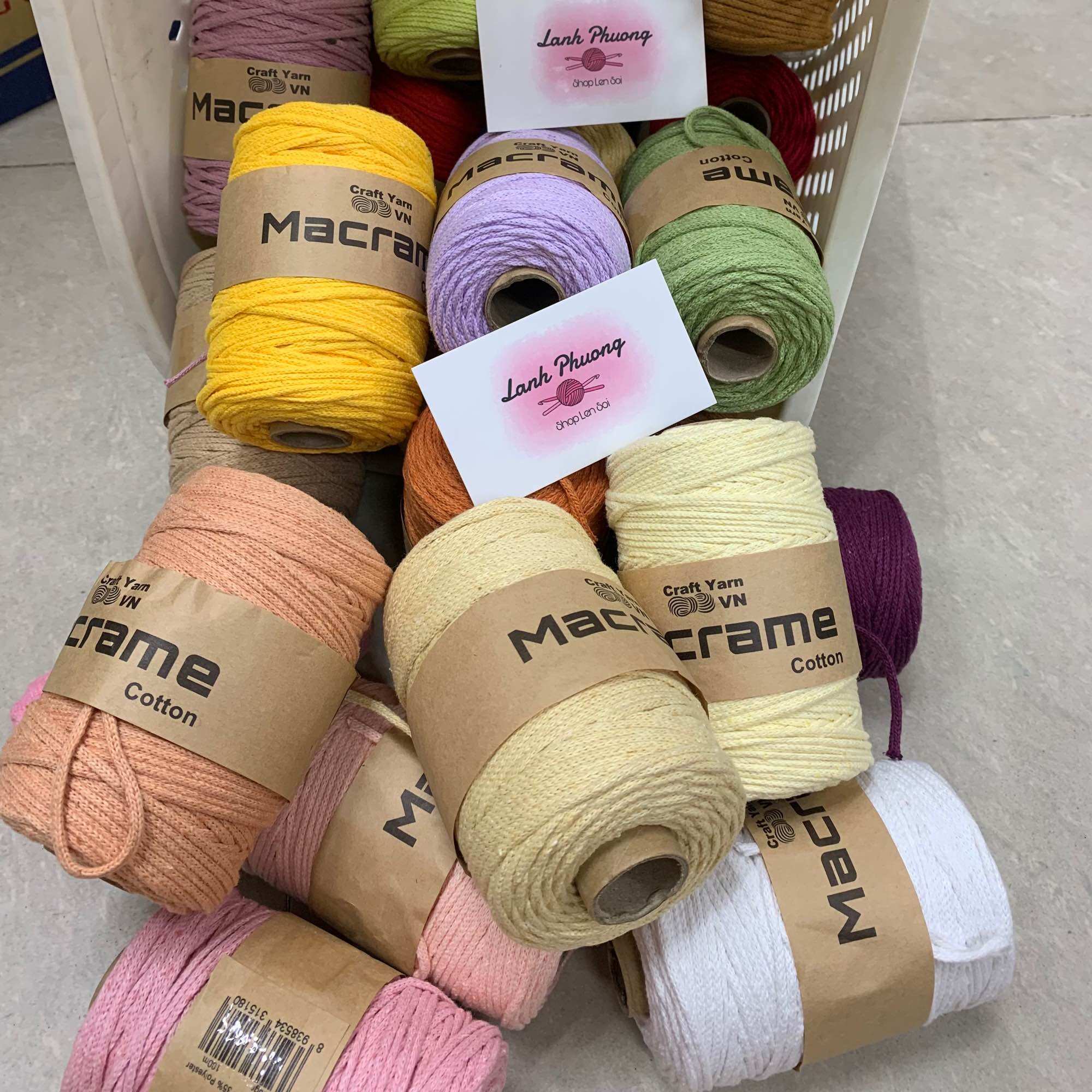 Sợi Macrame Cotton 3mm Thắt Túi Rèm