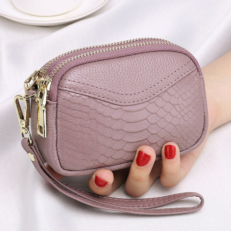 Ví Đựng Tiền Lẻ Da Thật Ví Tiền Nhỏ Mini Cho Nữ Túi Đựng Chìa Khóa Cầm Tay Dễ Phối Da Mềm Da Bò Đáng Yêu Đơn Giản Túi Đựng Tiền Xu