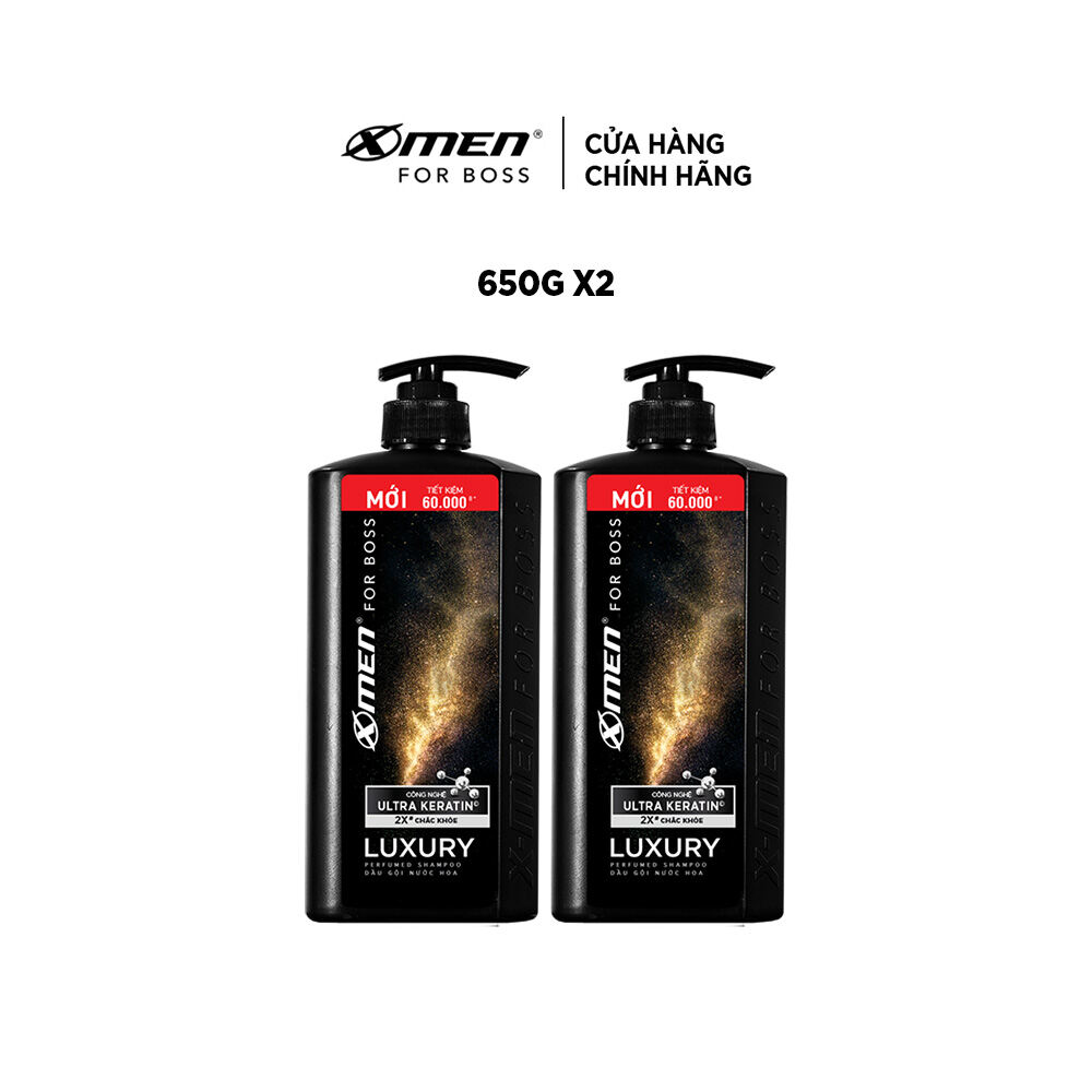 Combo 2 Dầu gội X-Men for Boss hương trầm đầy nội lực Luxury với Ultra Keratin© mới 650g