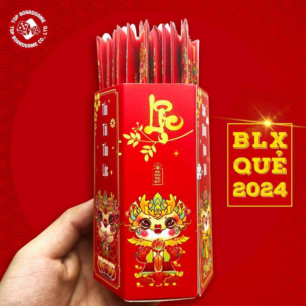 Bao lì xì gieo quẻ hộp xóc 12 quẻ cáng bóng tuyệt đẹp, bao lì xì tết 2024