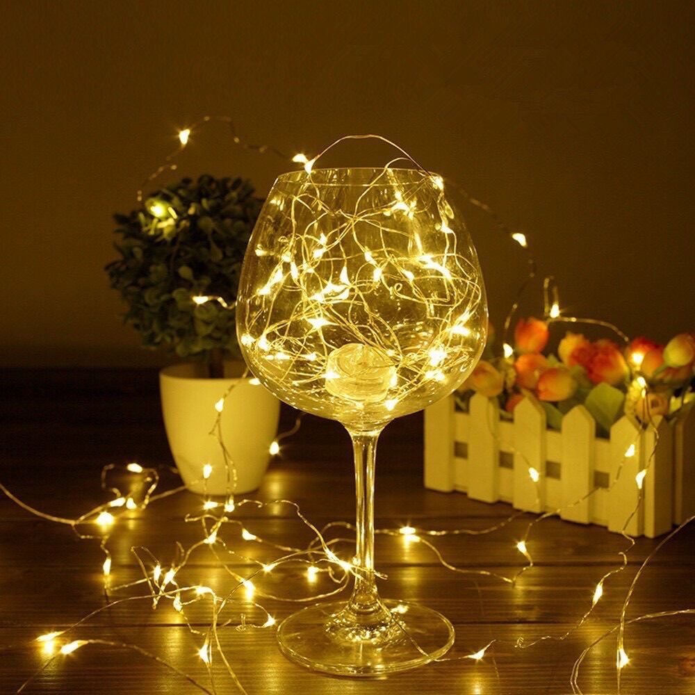 Đèn led đèn đom đóm dài 2 mét màu vàng ấm