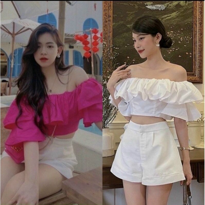 ÁO KIỂU BẸT VAI PHỒNG XINH A100