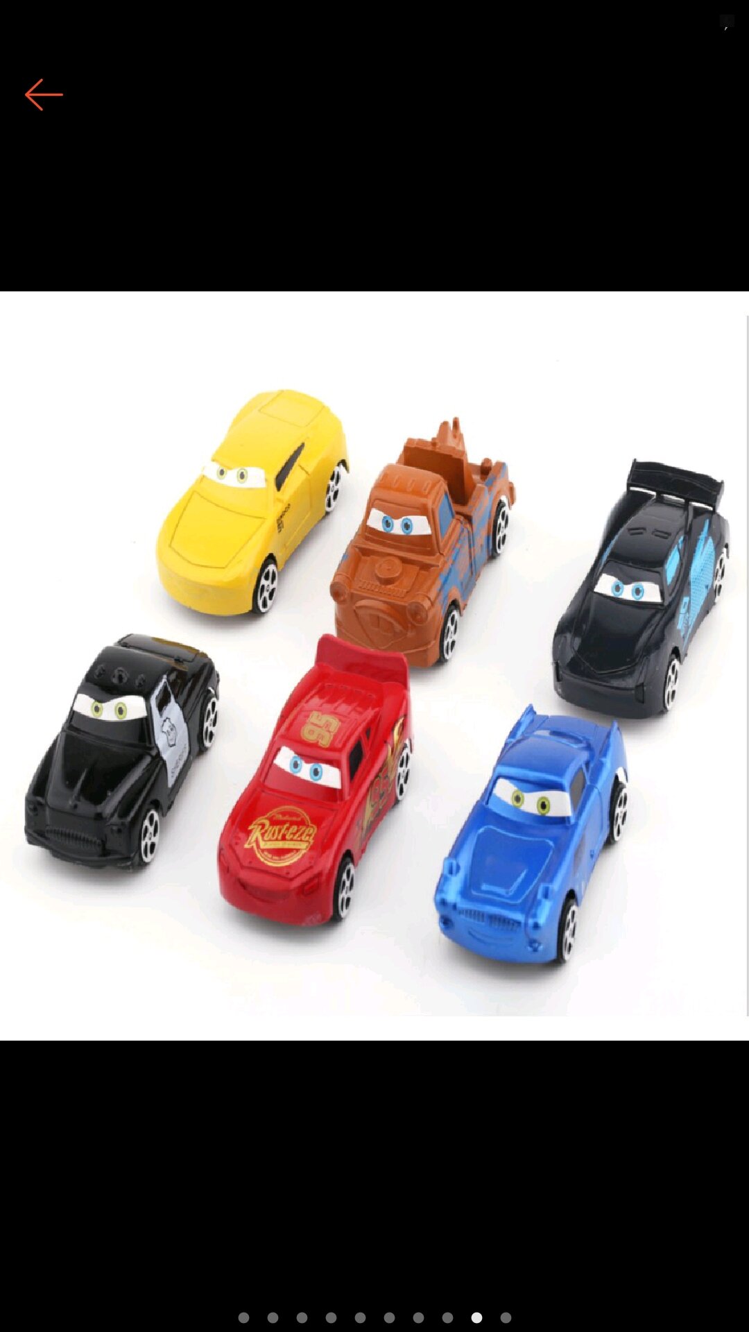 Vỉ 6 xe ô tô đồ chơi trang trí bánh sinh nhật, bộ 6 xe trang trí bánh.