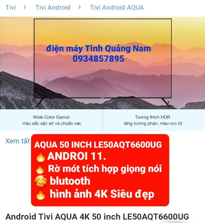 Tivi 50 inch giá rẻ , tivi 50 inch 4K , tivi 50 inch , tivi 50 inch AQUA
