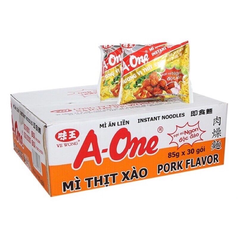 Thùng 30 gói mì Aone vị thịt xào 85g