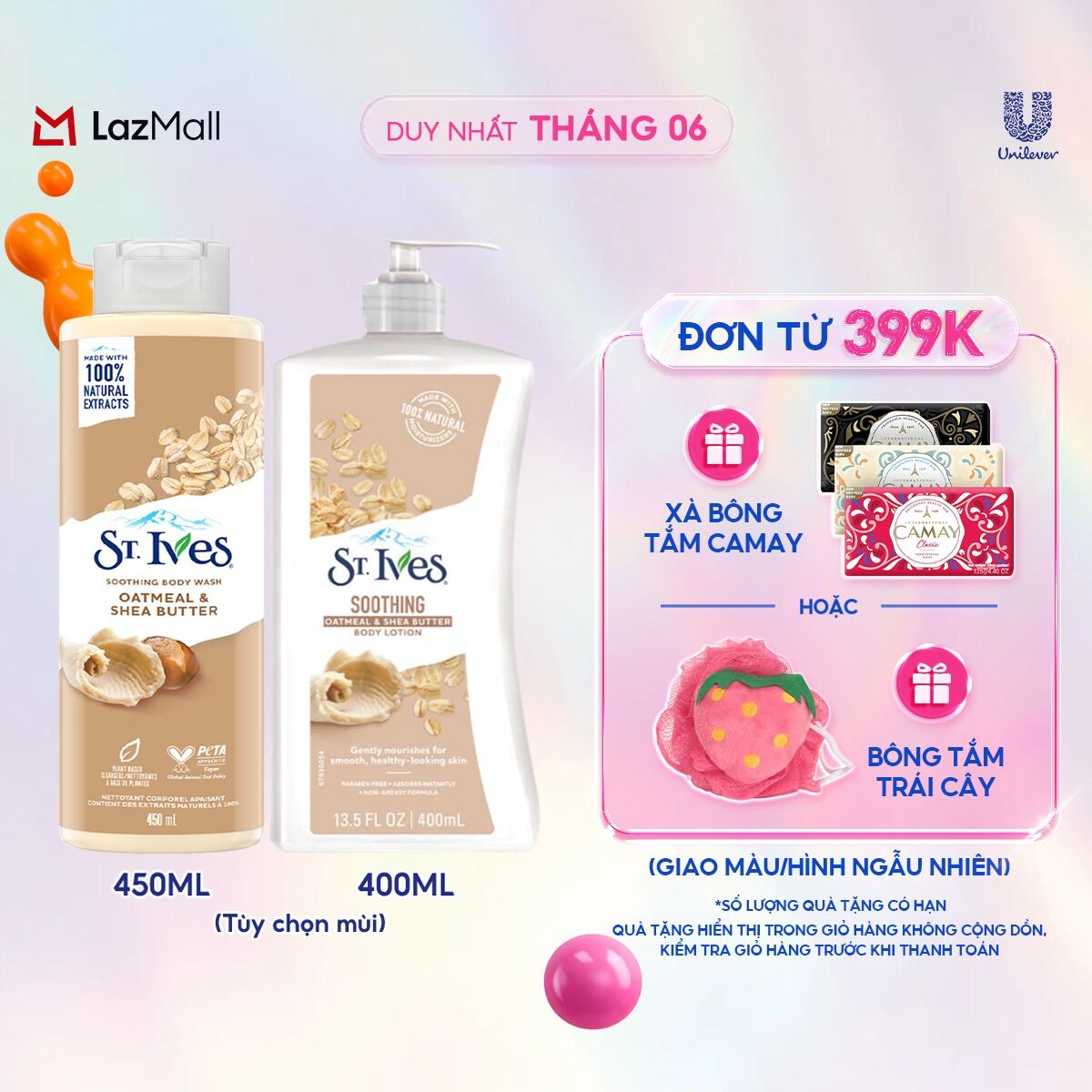 Combo Sữa tắm St.ives 450ml và Sữa dưỡng thể St.ives 400ml (tuỳ chọn)