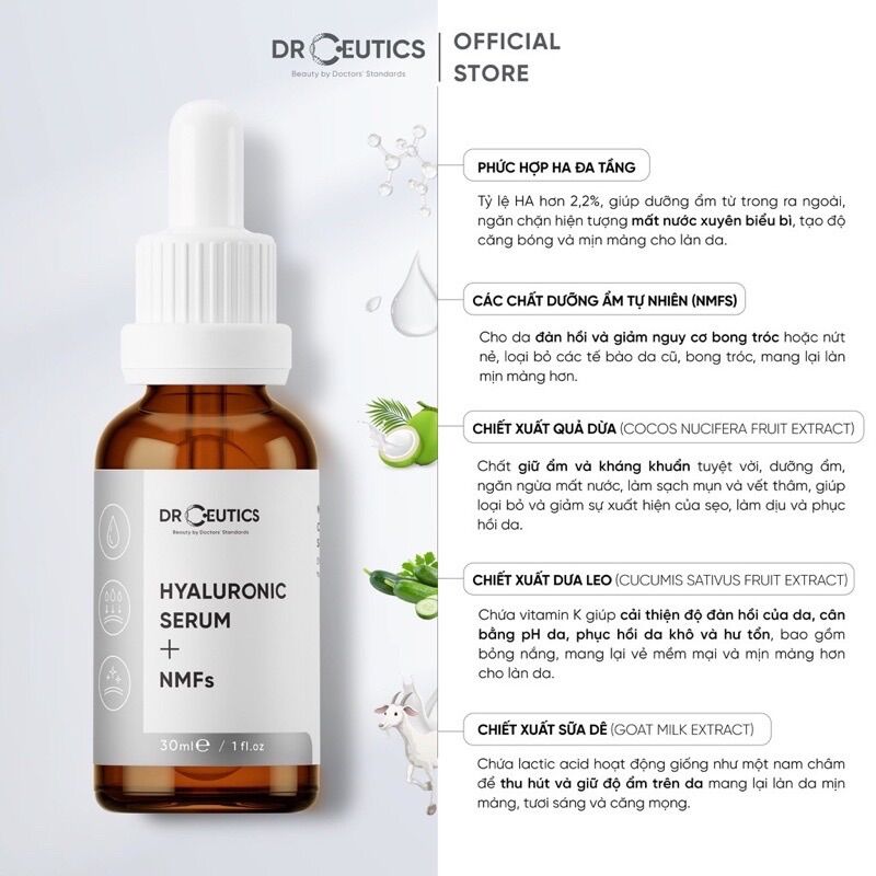 Serum dưỡng ẩm Drceutics HA B5 Centella/ HA NMF