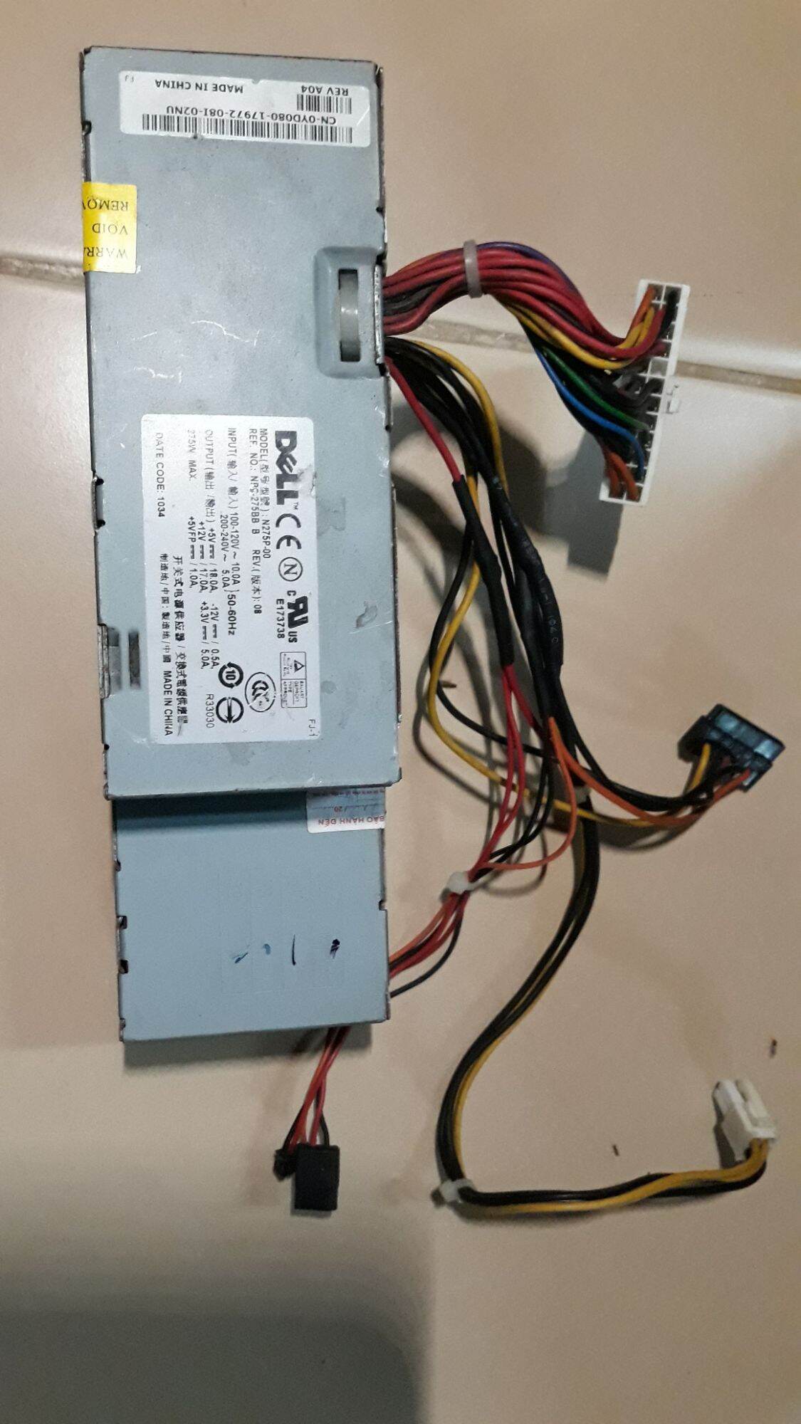 Nguồn máy bộ Dell model N275P sài tốt Bảo hành 1 tháng. giá 1 cái