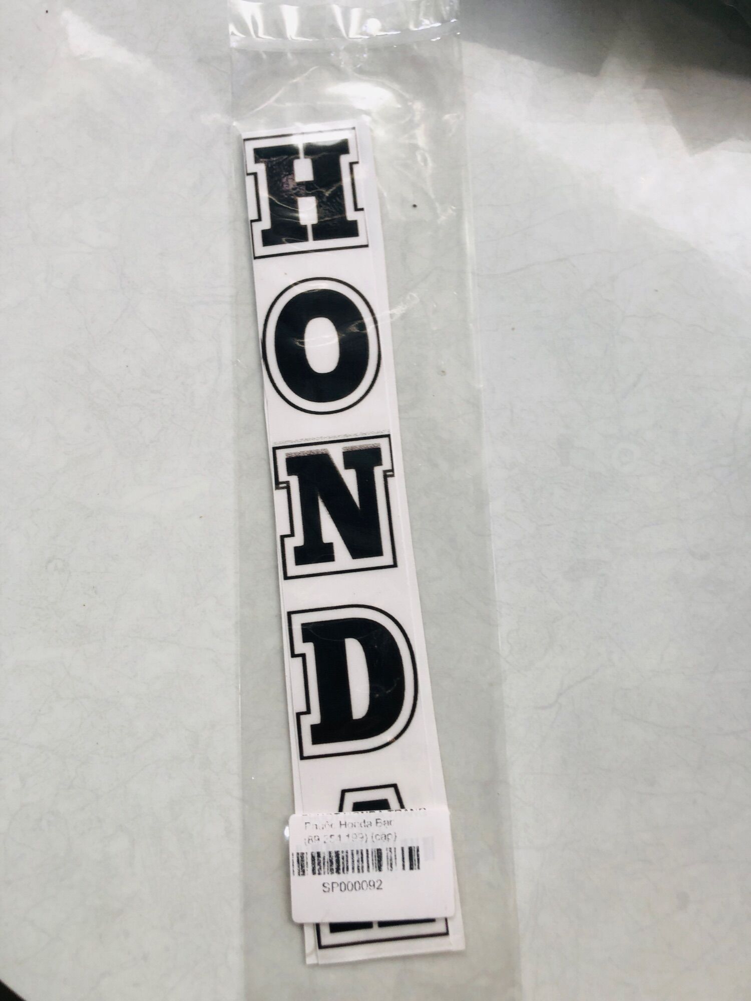 Tem dán phuộc honda trắng đen decal