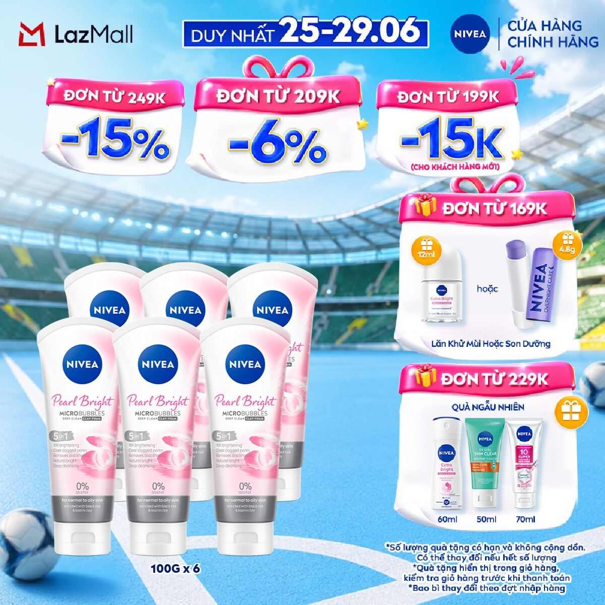 Bộ 6 Sữa Rửa Mặt Ngọc Trai NIVEA (100g) - 86704/81273