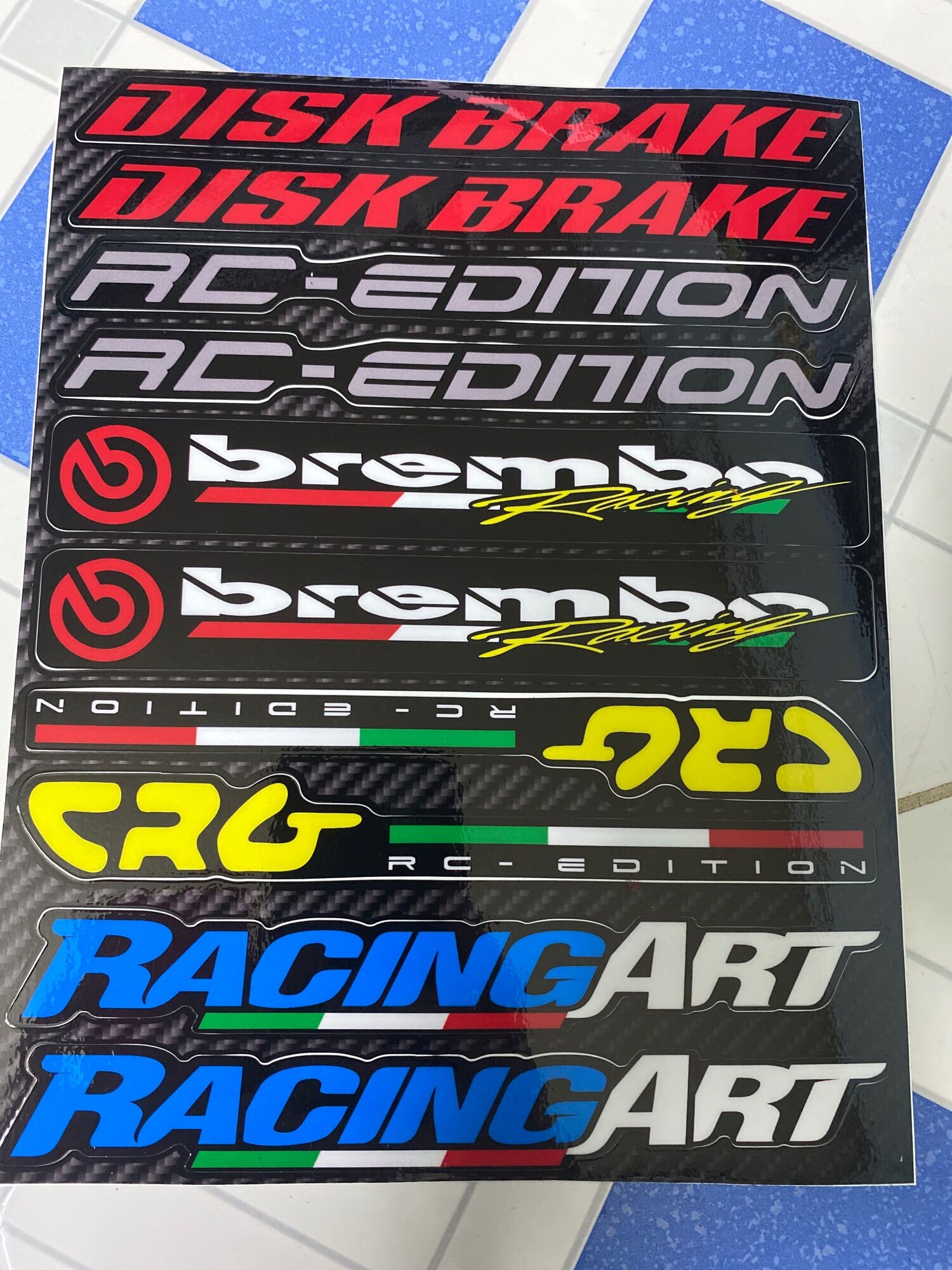 Tem logo dán phuộc và dán gắp Disk Brake RC