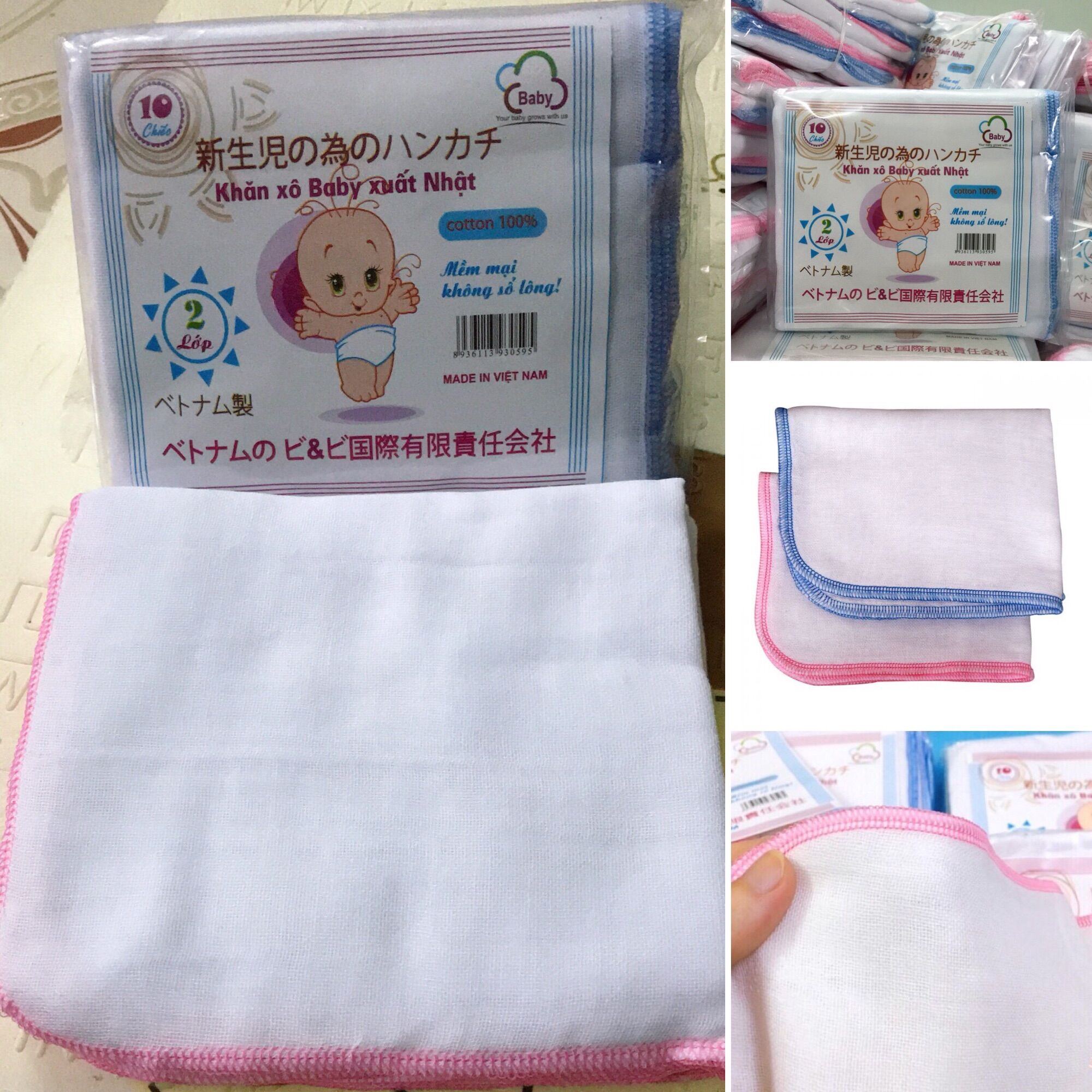 Combo 10 khăn màn sữa xuất khẩu loại 2,3,4 lớp