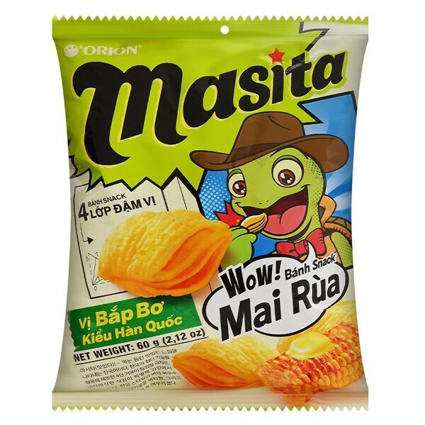 Snack bắp bơ kiểu hàn quốc masita 4 lớp mai rùa gói 60g