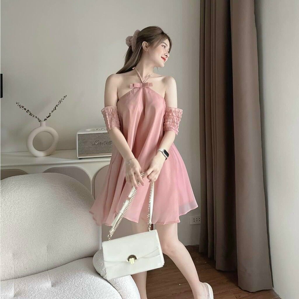 (SHOP TÁO ĐỎ BIGSIZE 50KG ĐẾN 90KG) đầm babydoll cổ yếm