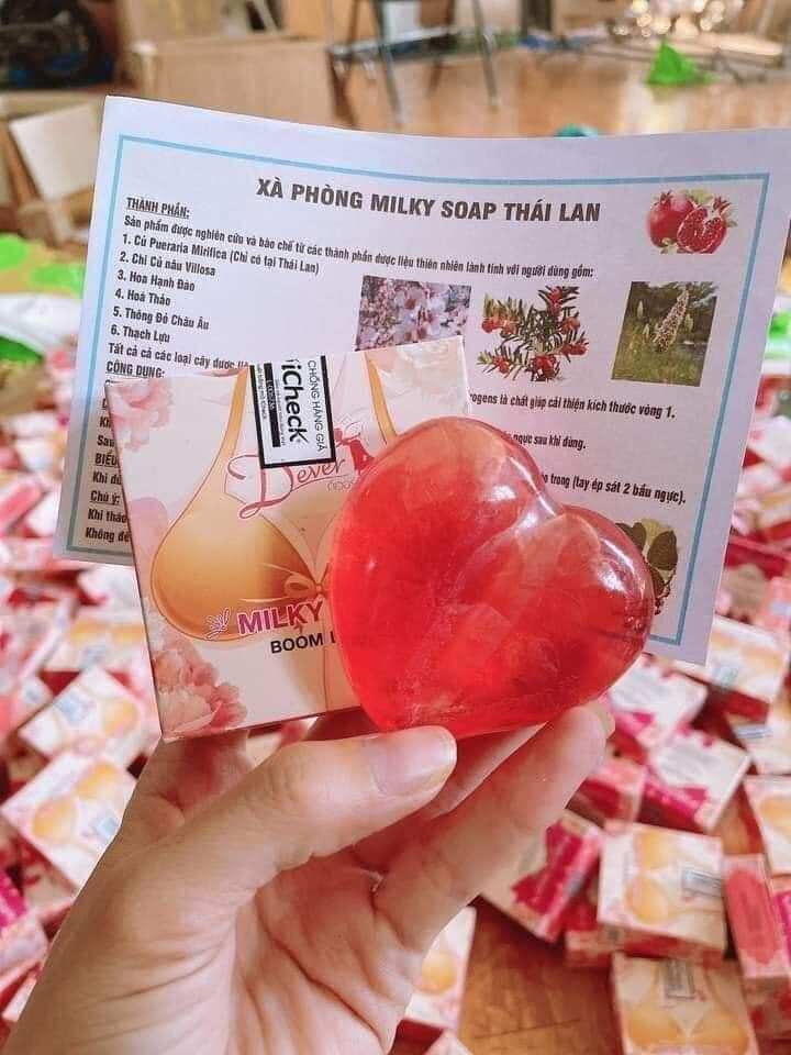 Xà phòng tăng vòng một, xà bông nở ngực Milky soap chính hãng