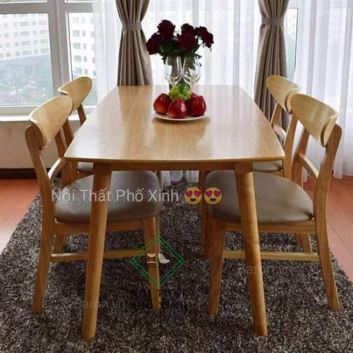 Bộ bàn ăn 4 ghế mango lớn 45*45cm free ship nt HCM và tỉnh dưới 25km