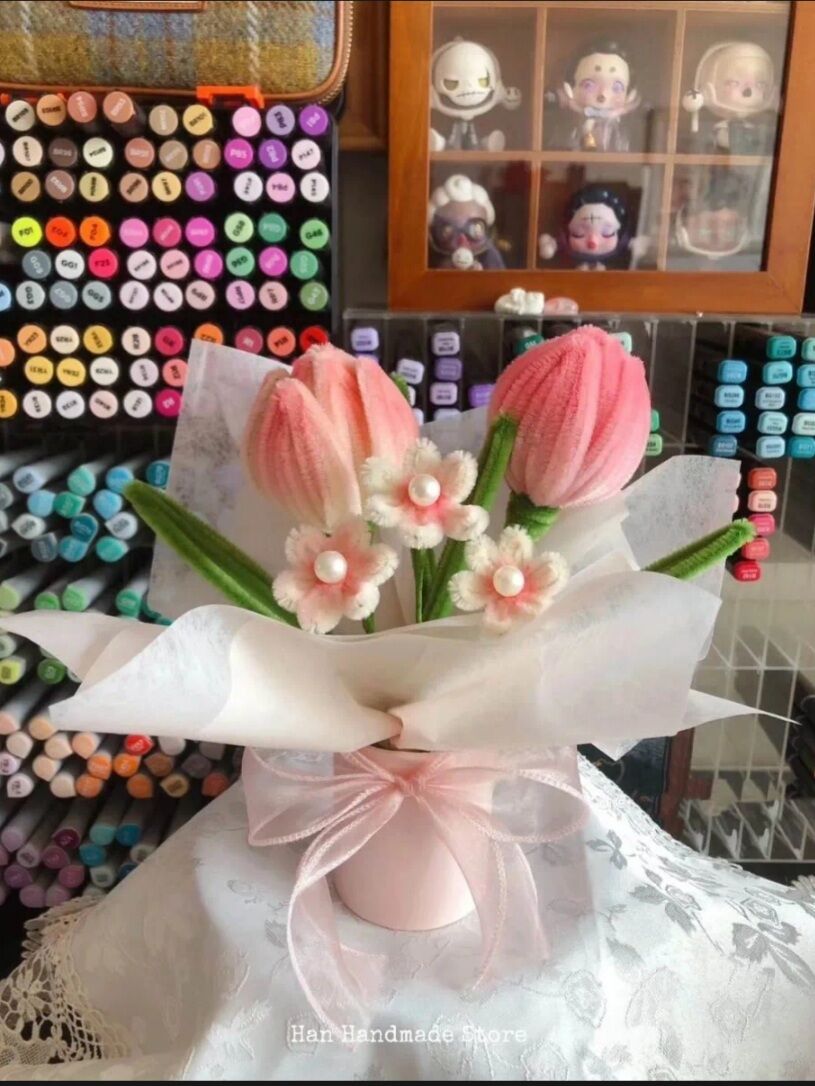Chậu hoa kẽm nhung làm sẵn