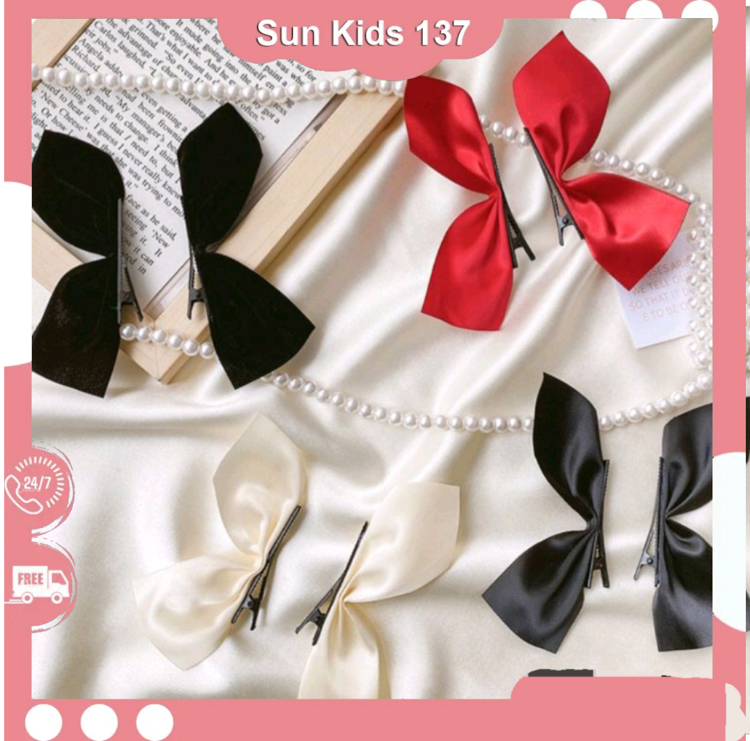 Một đôi kẹp tóc 2 bên tạo hình chiếc nơ cute SK137