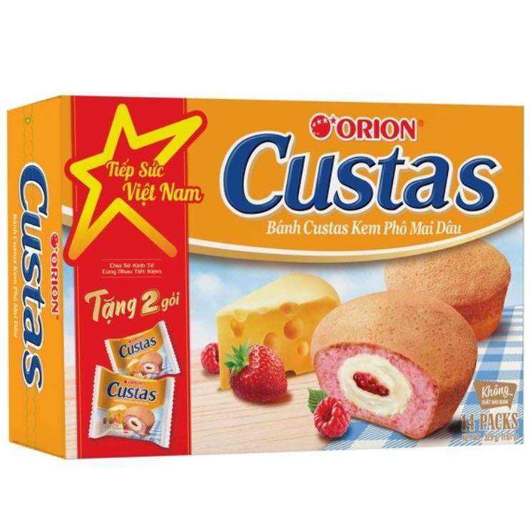 COMBO 12 BÁNH CUSTAS VỊ KEM DÂU PHÔ MAI