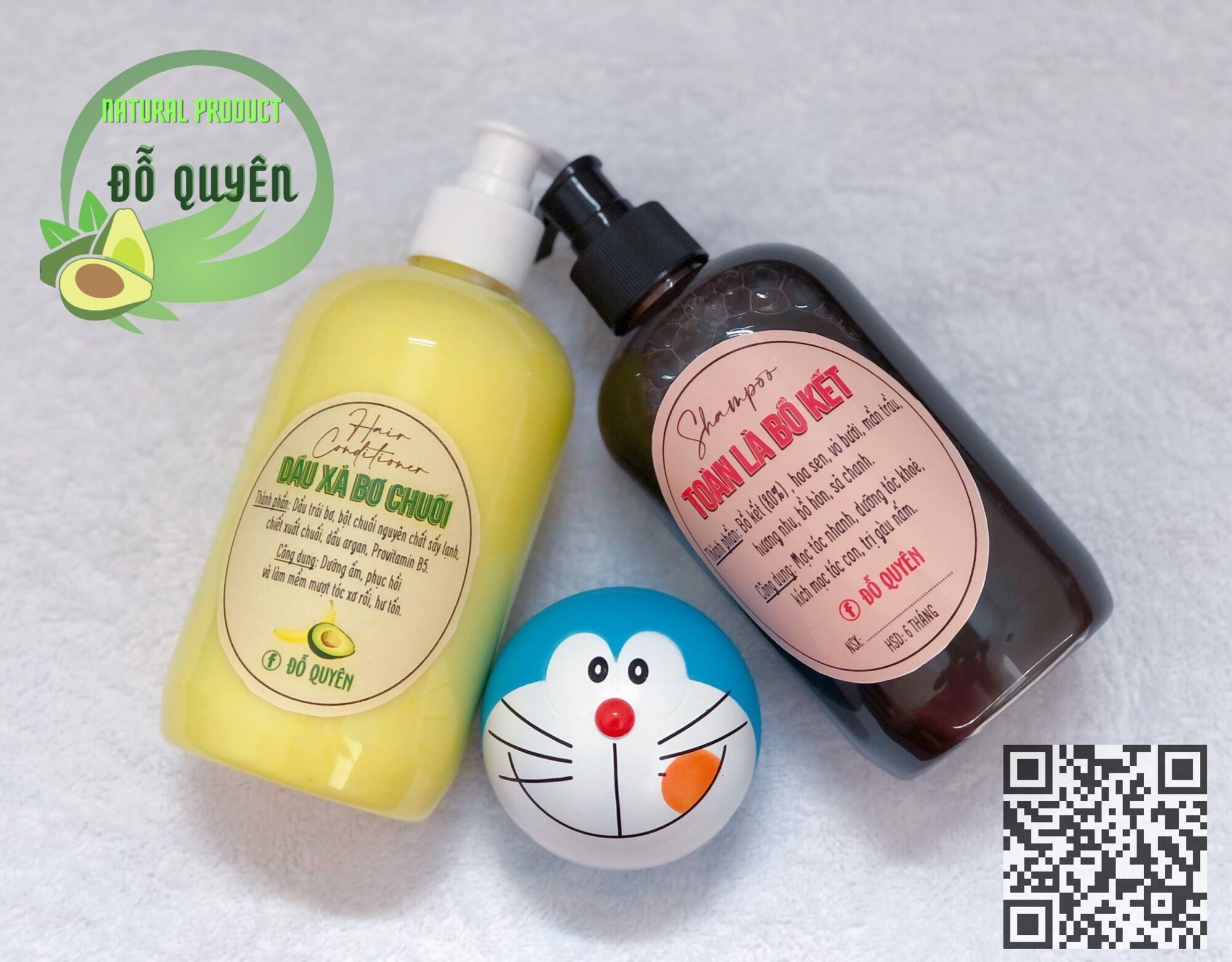 Combo tiết kiệm: gội bồ kết chanh sả + dầu xả bơ chuối