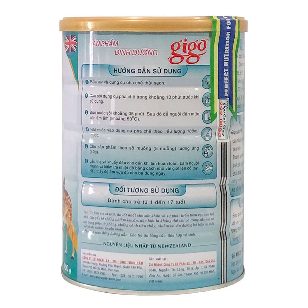 Sữa Bột GiGo Opti Grow 900g