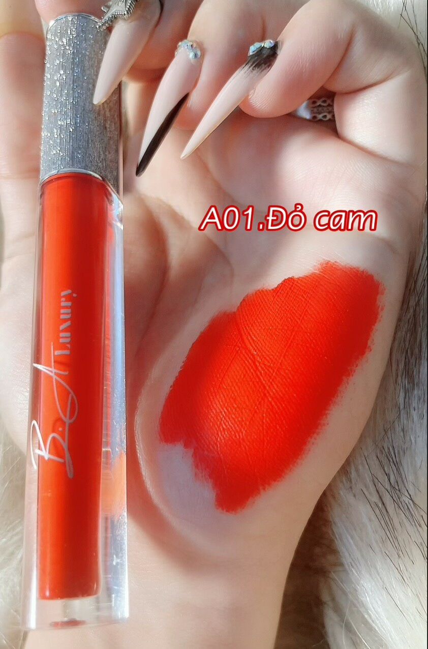 [ Đỏ cam - A01 ] Son hữu cơ không chì B.A Luxury màu son quốc dân