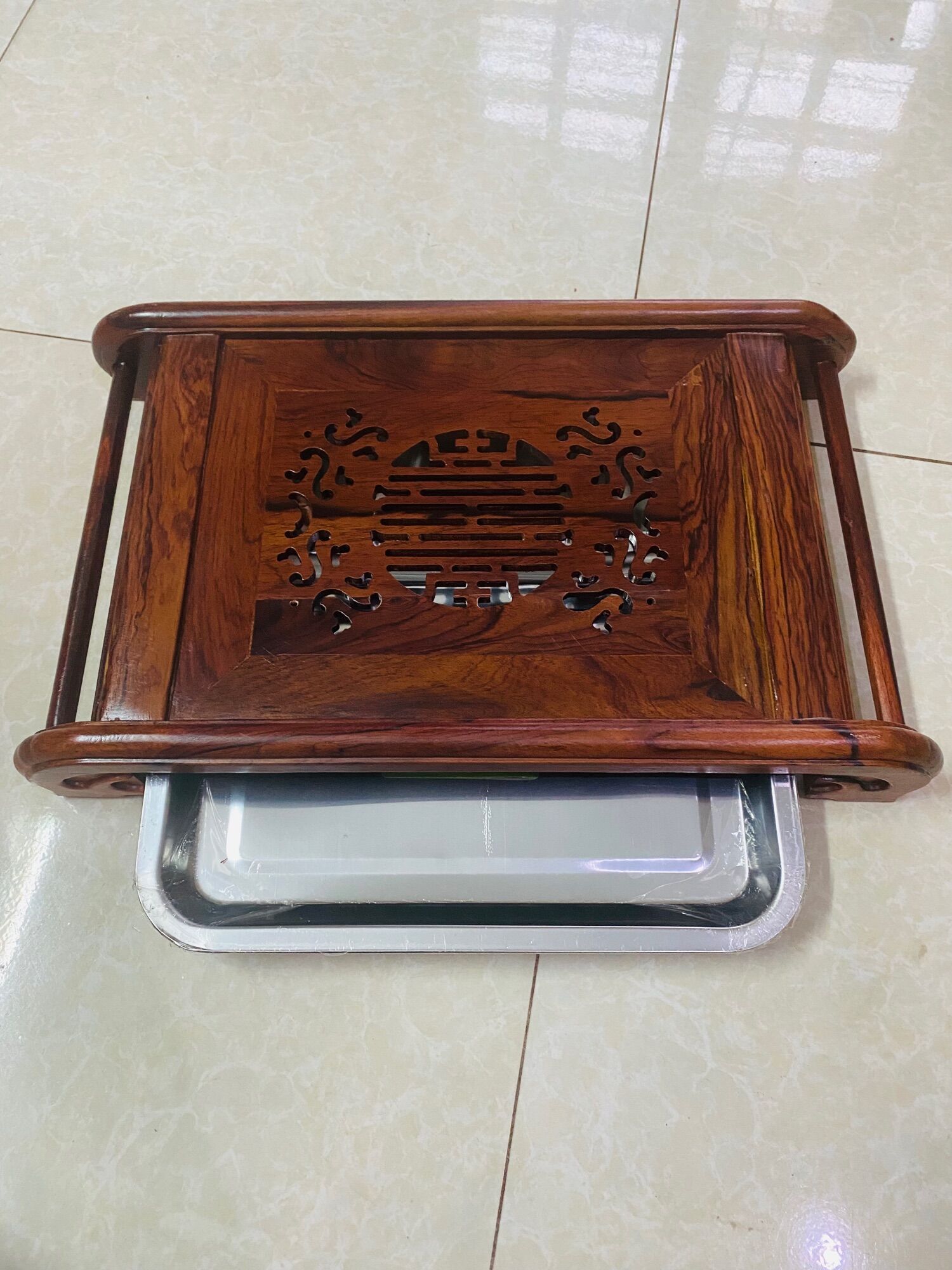 Khay trà gỗ Cẩm để bàn phòng khách