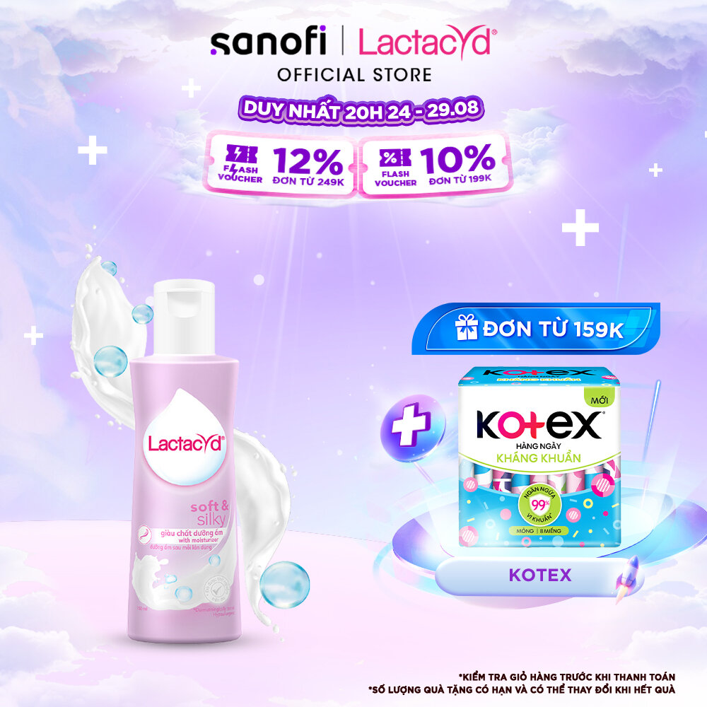 Dung Dịch Vệ Sinh Phụ nữ Lactacyd Soft & Silky Dưỡng Ẩm 150ml