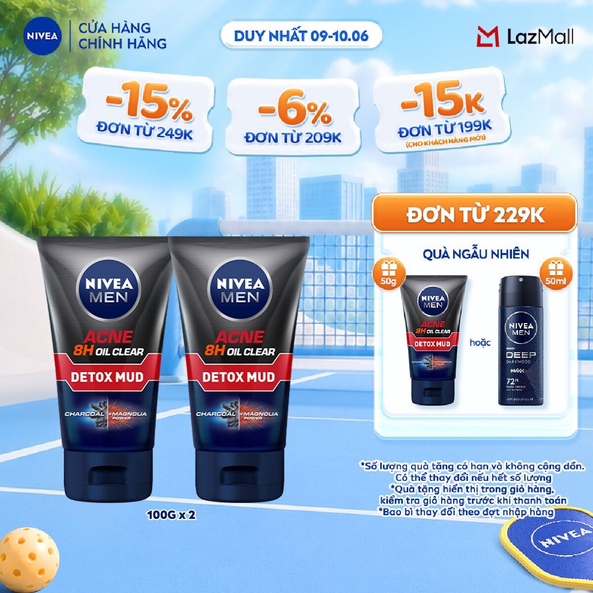 Bộ 2 Sữa Rửa Mặt Bùn Khoáng NIVEA MEN Kiểm Soát Nhờn  Ngừa Mụn (100g) - 83940