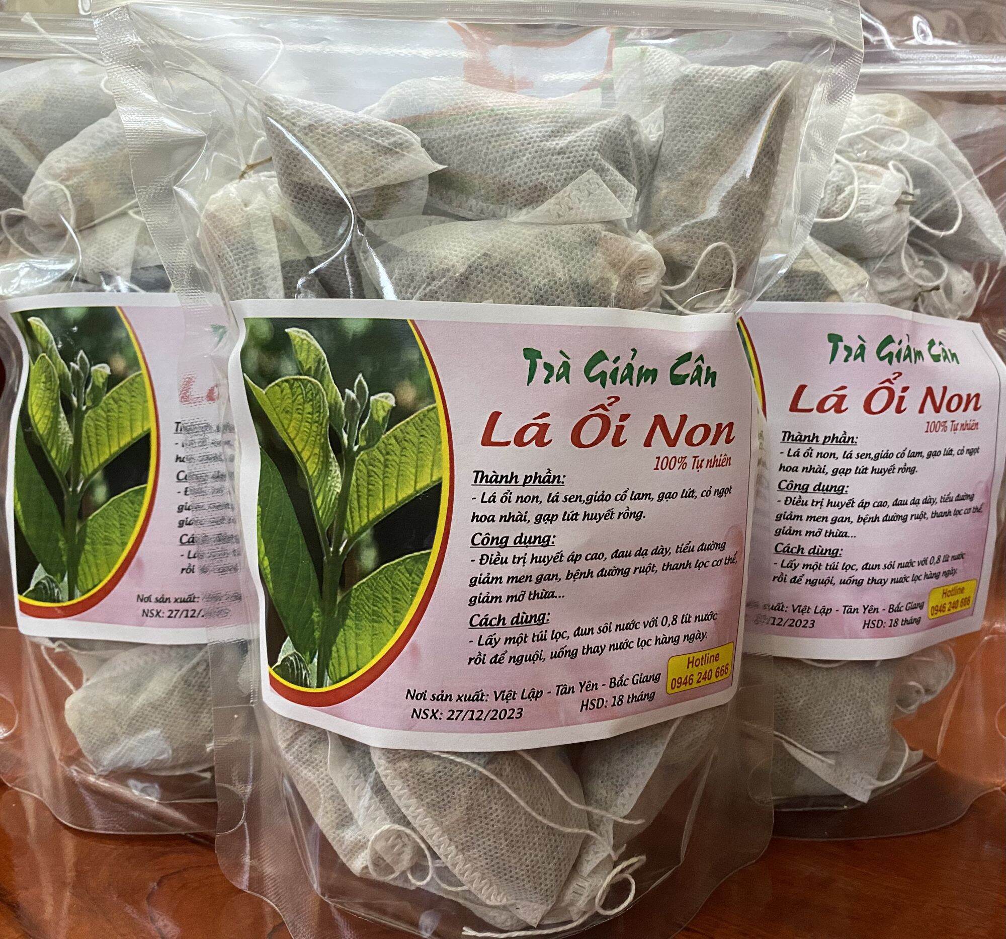 trà lá ổi, lá sen, giảo cổ lam giảm cân, gói 30 túi lọc