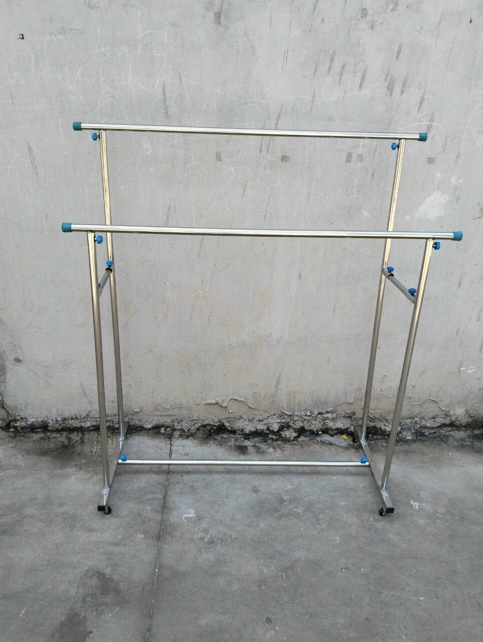 Sào đôi inonx có bánh xe lắp ráp ống phi 22