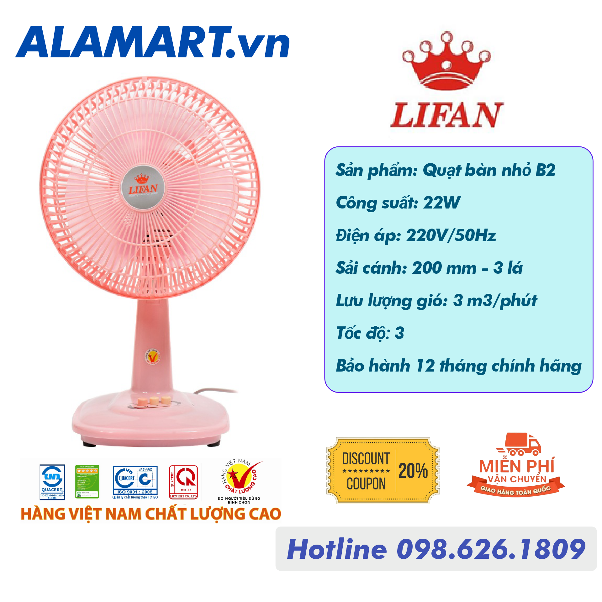 Quạt bàn Lifan B-109