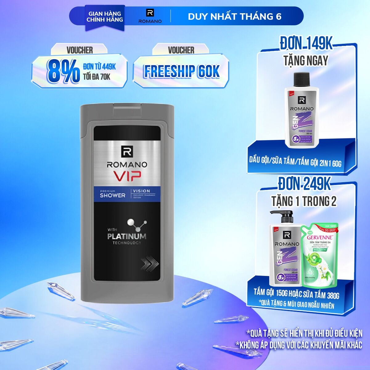 Sữa tắm cao cấp Romano VIP Vision sang trọng cuốn hút 180g