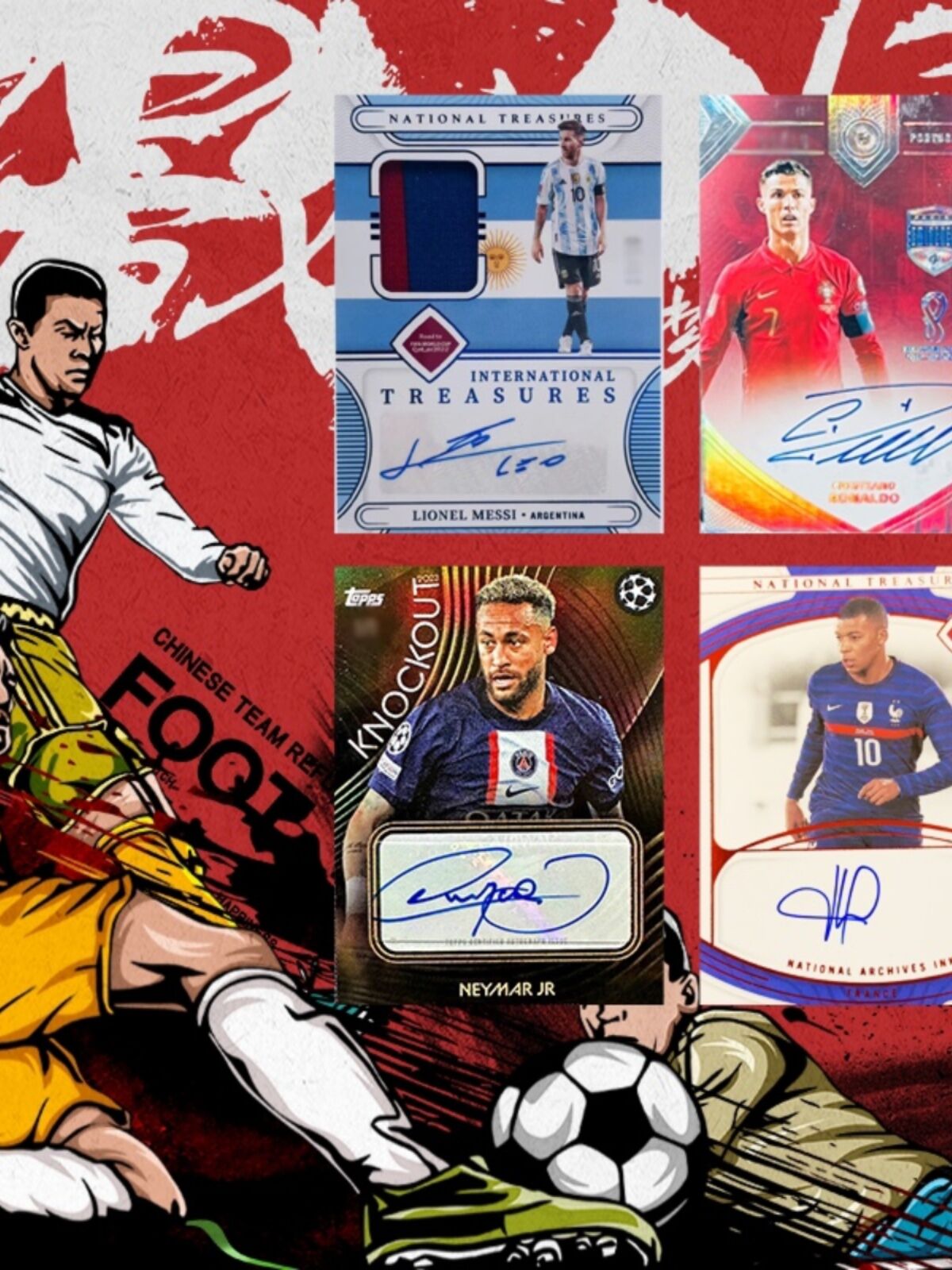 Thẻ Bóng Đá Topps Messi Panini Signatures Champions League Premier League Mosaics Prizm Thẻ Huyền Th