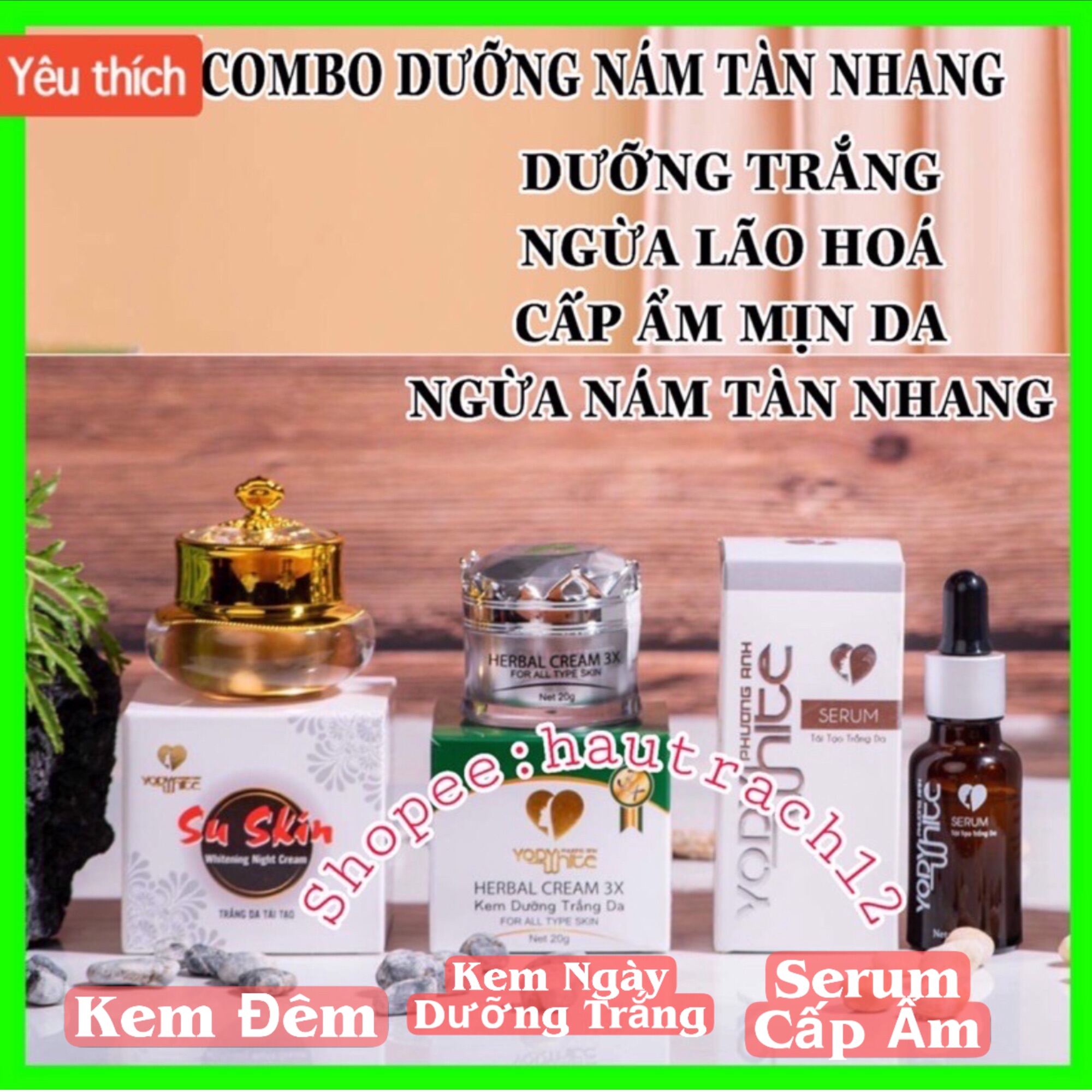 Combo Dưỡng Phục Hồi Da Nám Tàn Nhang Khô Phương Anh